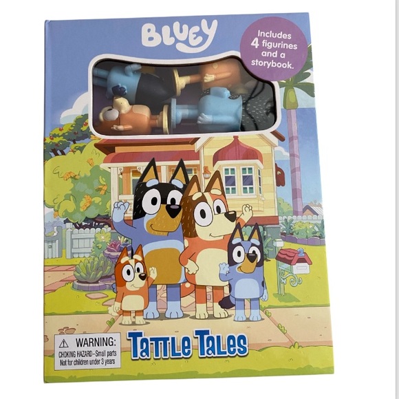 Bluey Toys Tattle Tales Bluey Figurine Set Plus Storybook New